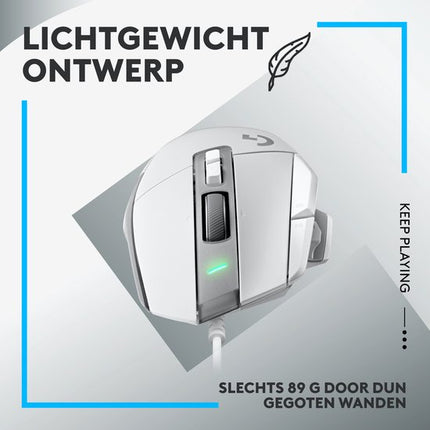 Logitech G502 X wit witte achtergrond productfoto