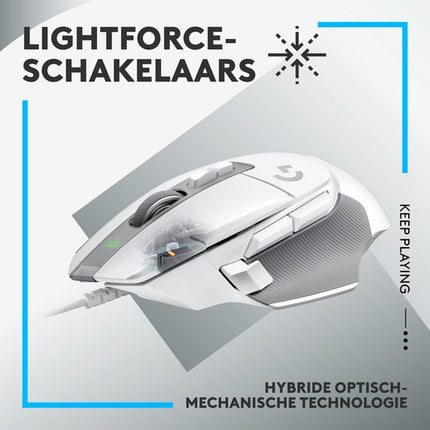 Logitech G502 X wit onderkant HERO sensor