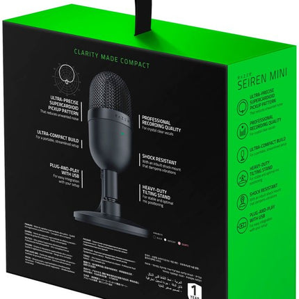 Razer Seiren Mini witte achtergrond productfoto