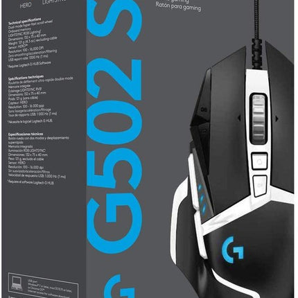 Logitech G502 Hero SE zijaanzicht knoppen