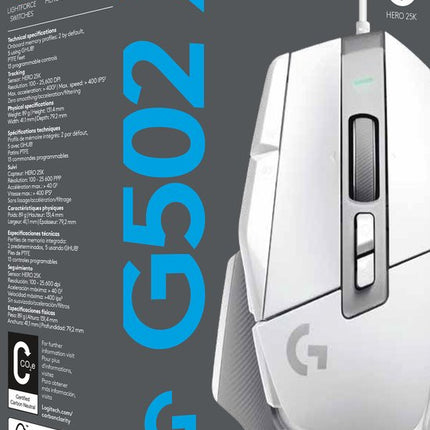 Logitech G502 X Wit
