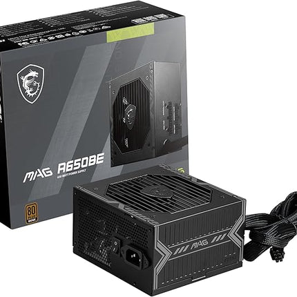 MSI MAG A650BE 650W ATX voeding vooraanzicht