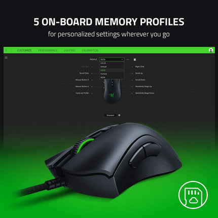 Razer DeathAdder V2 witte achtergrond productfoto