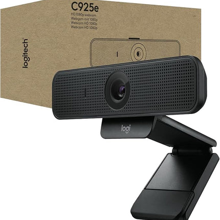 Logitech C925e webcam op monitor gemonteerd