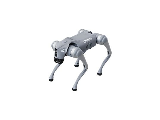 Unitree GO2 quadruped locomotie zijaanzicht